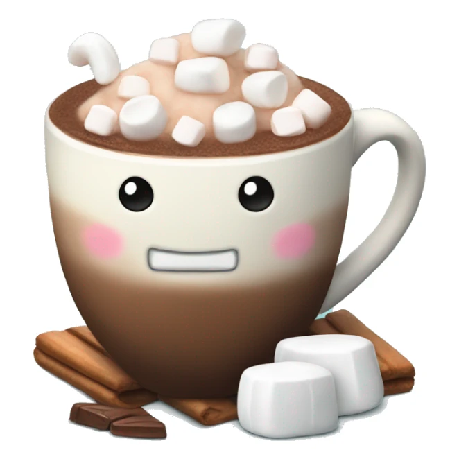 Cup of hot cocoa with marshmallows in a cute mug  sticker