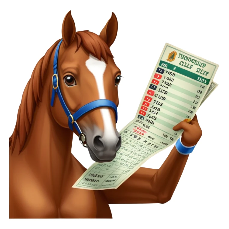 wagering horse with betting slip sticker