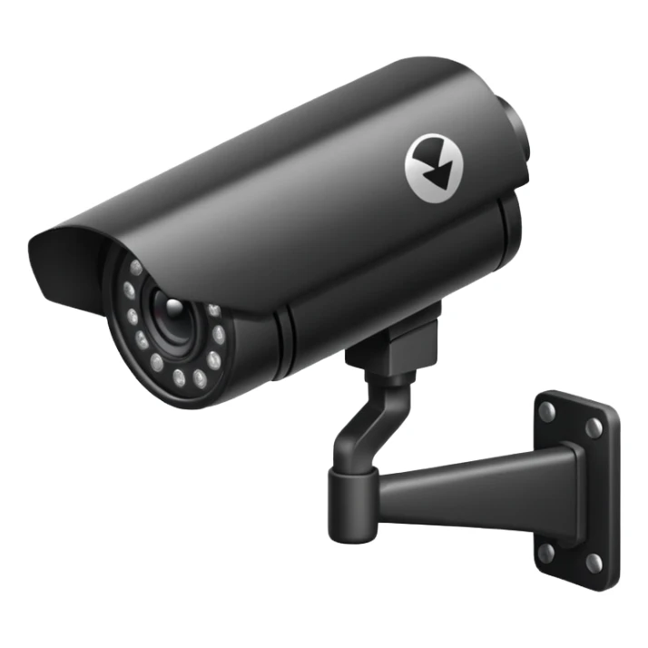 Cctv camera with directions arrows showing the area it is pointing towards  sticker