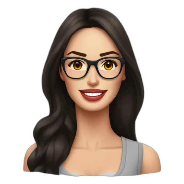 Megan Fox sonriente con lentes y dedo pulgar arriba sticker