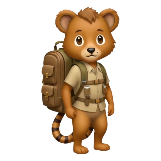  Safari Animal with Backpack  sticker