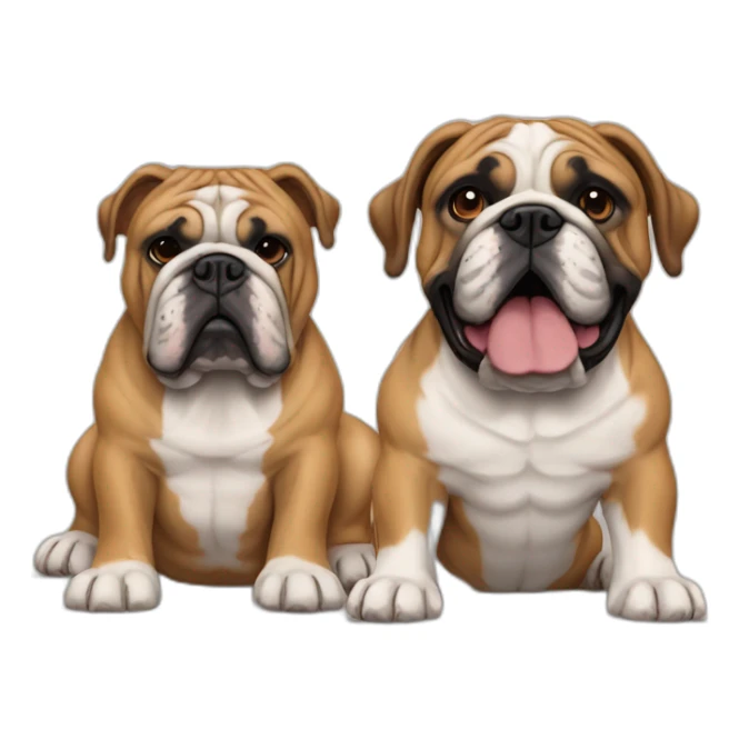 english bulldog and bullmastiff têtes sticker