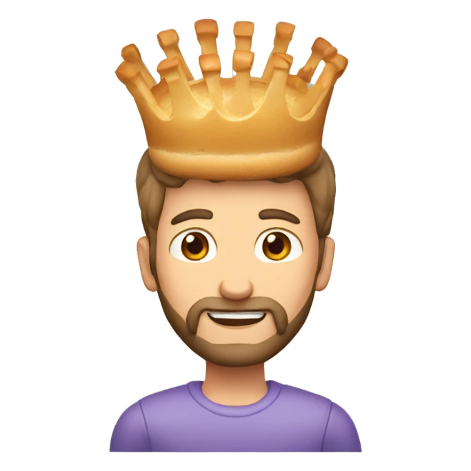 Caucasian man with crown of bread sticker