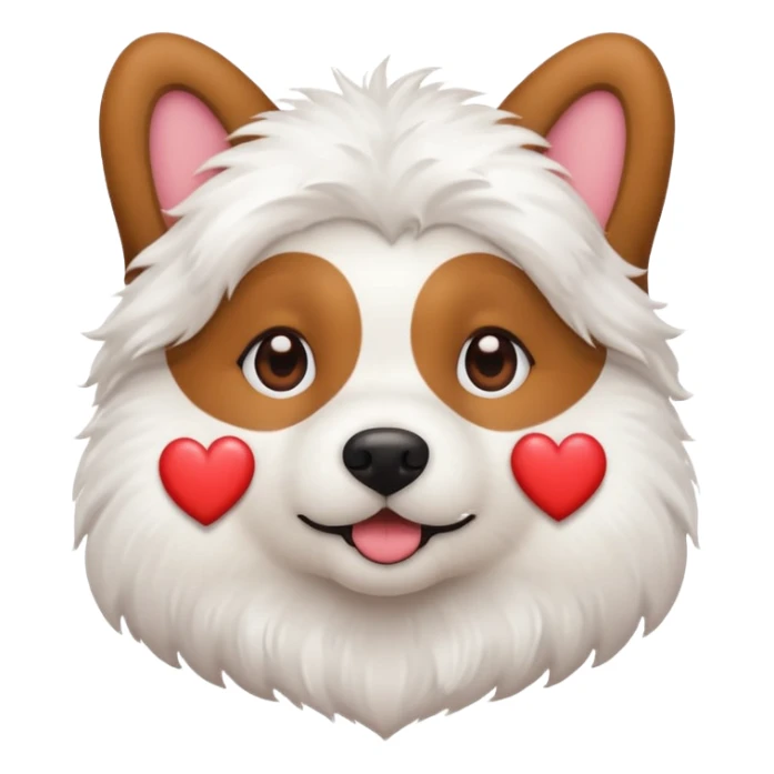 dog with Heart-Eyes Emoji sticker