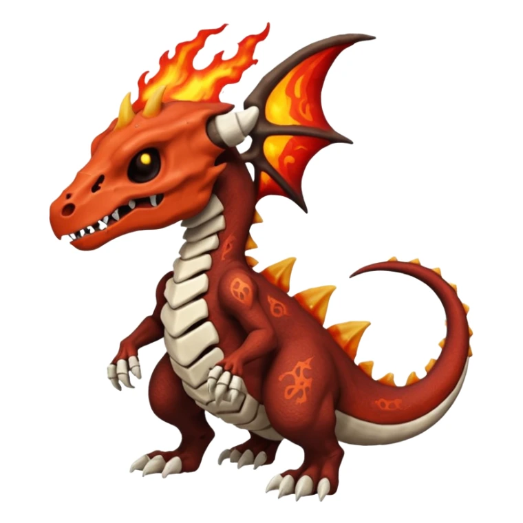 Skeletal Fiery Volcanic Cubone-Salandit-Marowak-Duskull-dragon sticker