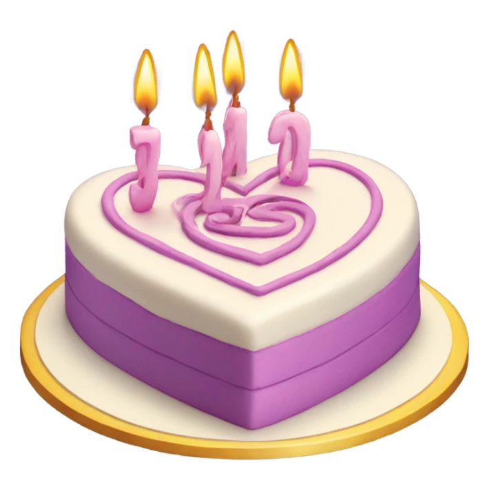 Beautiful Birthday Cake in the Heart Shape sticker