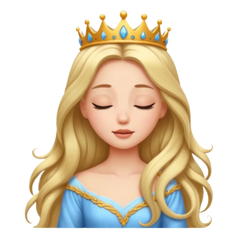 a beautiful princess closing her eyes calmly sticker