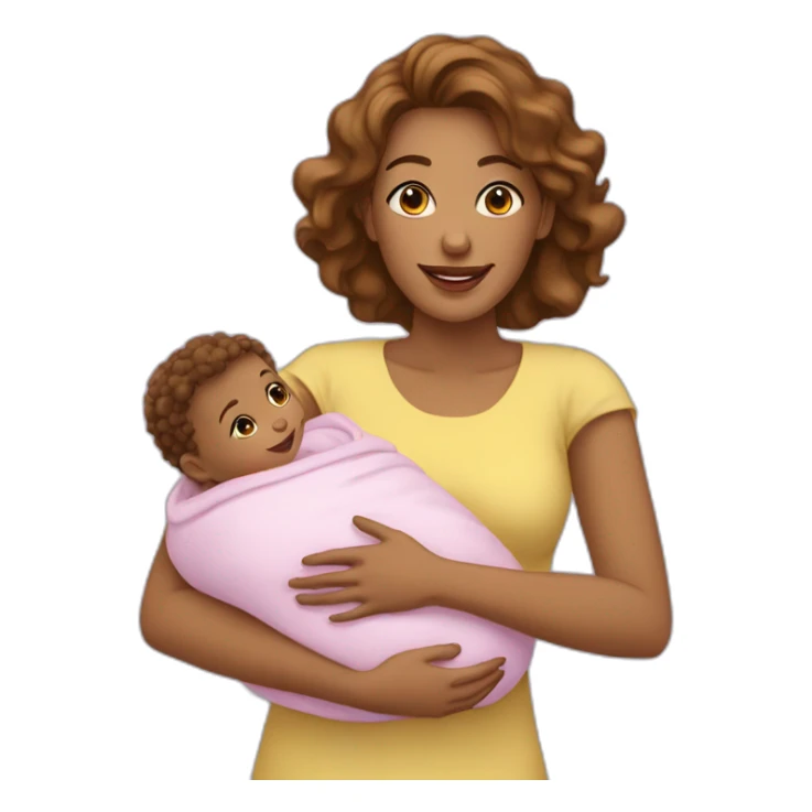 Femme et son bébé dans les bras sticker