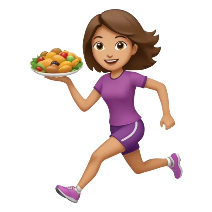 Woman Running to food, must have food  sticker