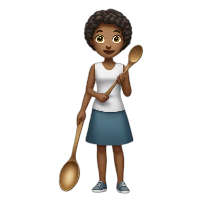 Woman with spoon sticker