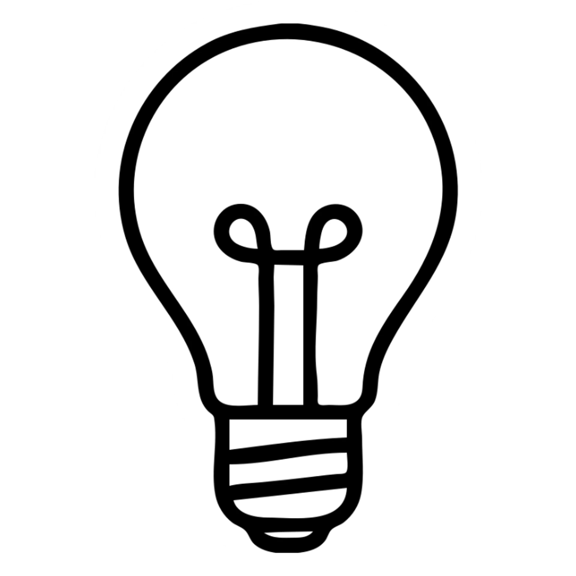 bulb icon, minimalistic outline, easy to identify sticker