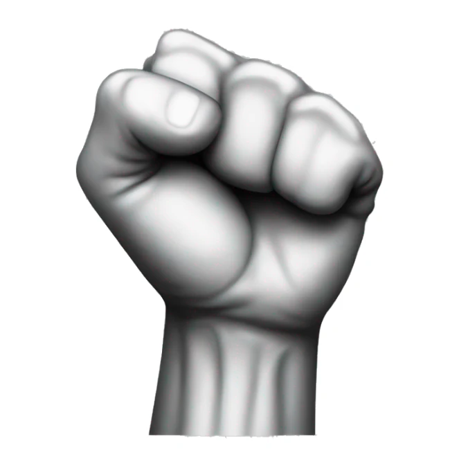 Raised fist with arm included as an expression of frustration sticker