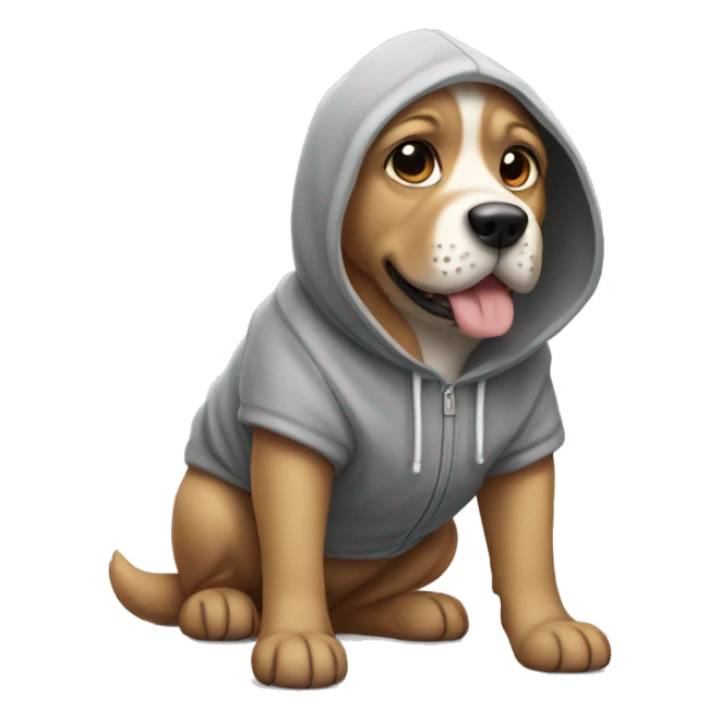 dog wearing a hoody  sticker
