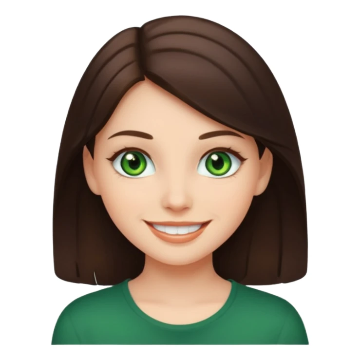 brunette girl with green eyes sticker