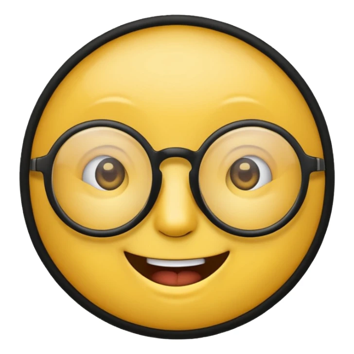 Yellow circle emoji with glasses sticker
