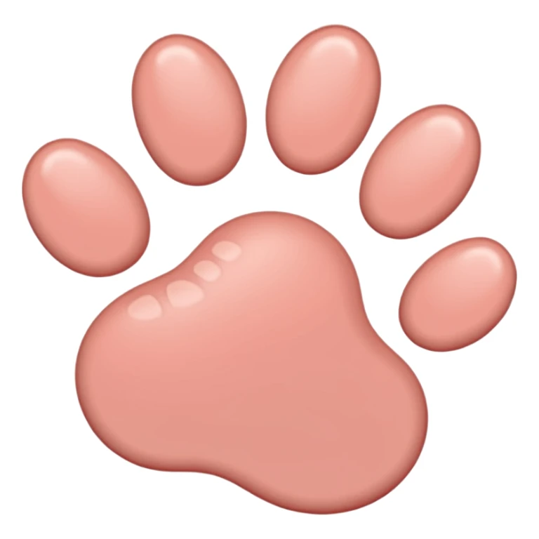 a very light pale pastel red pawprint sticker