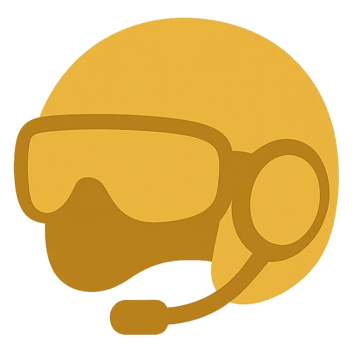 golden pilot helmet, simple flat gold, minimal details sticker