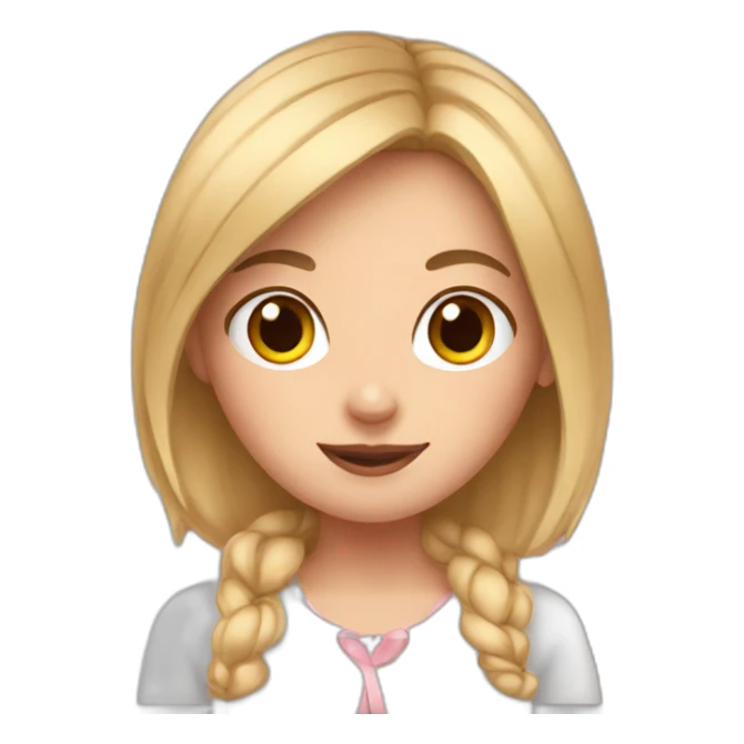 European girl with bunny ears sticker