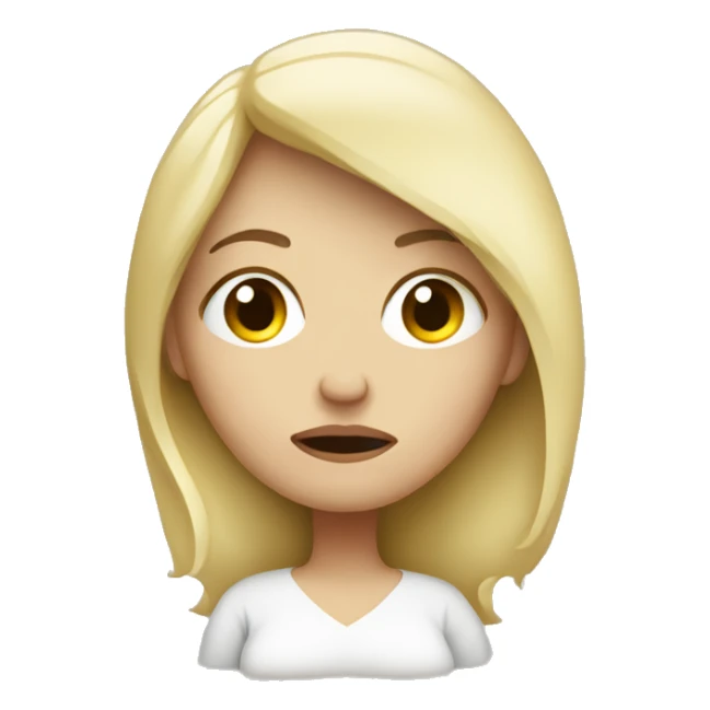 white blonde woman pregnant with sad face sticker
