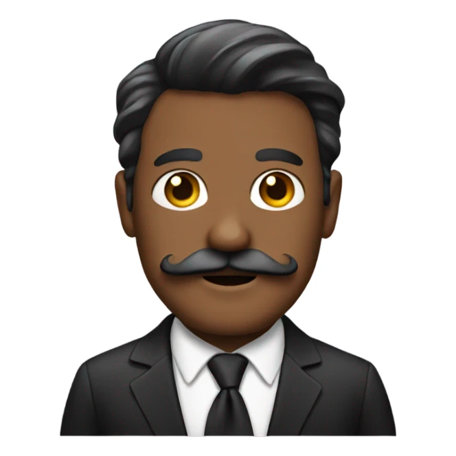 A man with a mustache and in a suit emoji style sticker