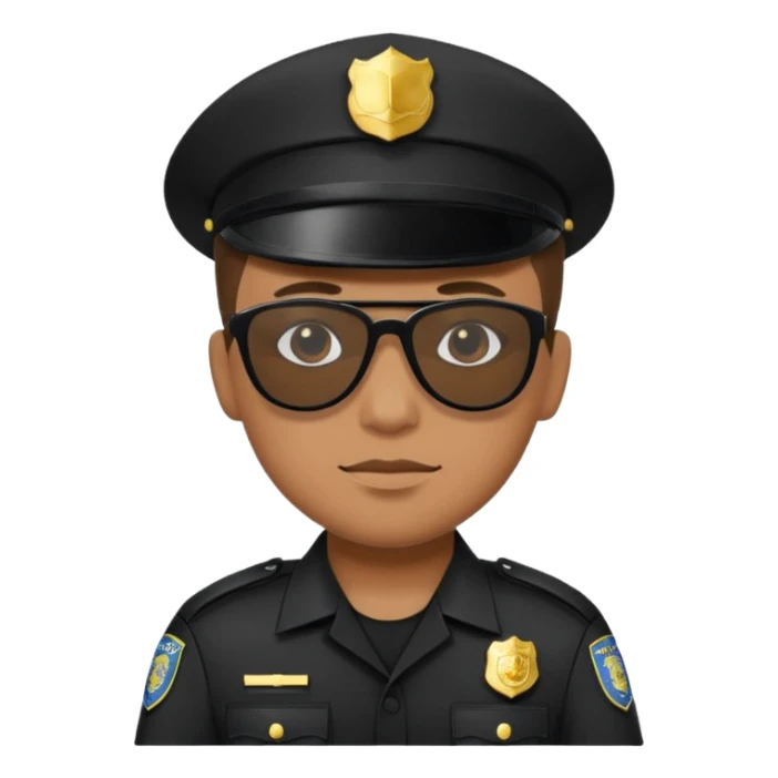 police wear black uniform and black sunglasses sticker