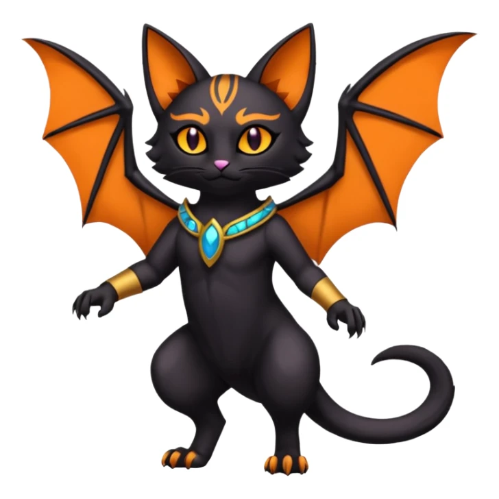 Noibat-Litten-Bastet-Fakémon-hybrid-creature (full body)  sticker