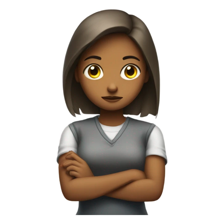 A girl with her arms crossed looking mad  sticker