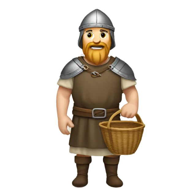 medieval market caucasian viking  visitor with a basket sticker