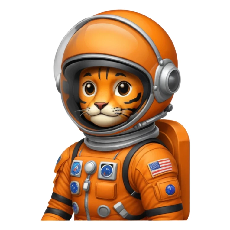 closed helmet astronaut riding tiger sticker