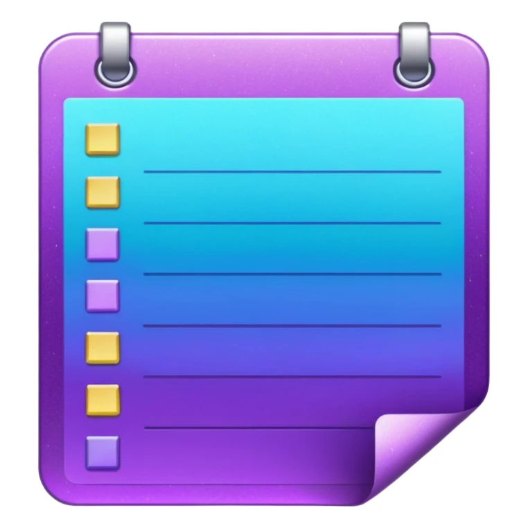 Glitter Purple and Cian spreadsheet paper list sticker