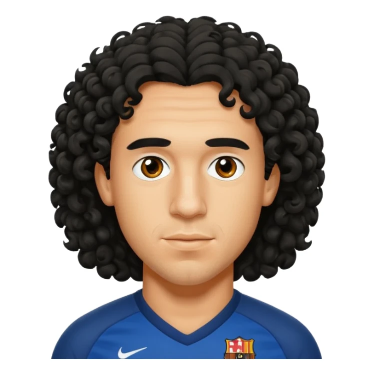 carles puyol football player curly hair sticker