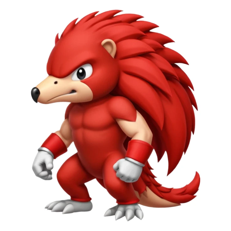 Sonic the hedgehogs friend knuckles a red animal  sticker