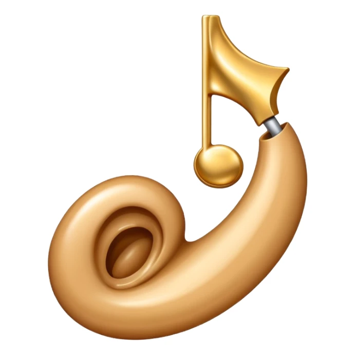 A big ear to the right, with a musical note flowing into it from the left sticker