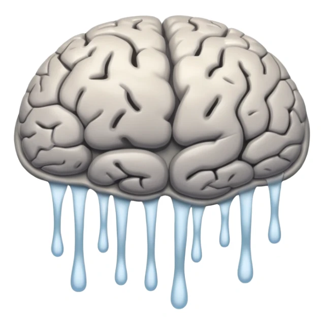 brain (without a face) melting into a puddle sticker