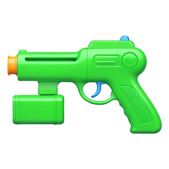 Water pistol toy in bright green color sticker