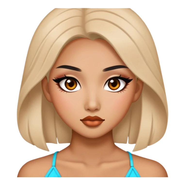 pretty east asian baddie with makeup sticker