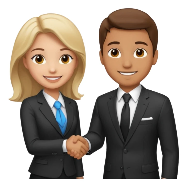 A man and a girl shaking hands sticker