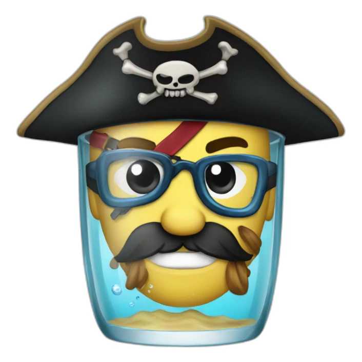 water glass pirate themed sticker