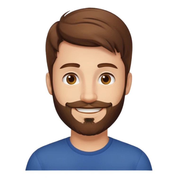 27 year old man, brown hair, beard sticker