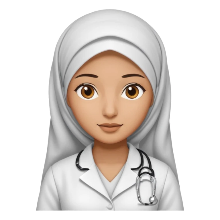 hijab doctor in white dress sticker