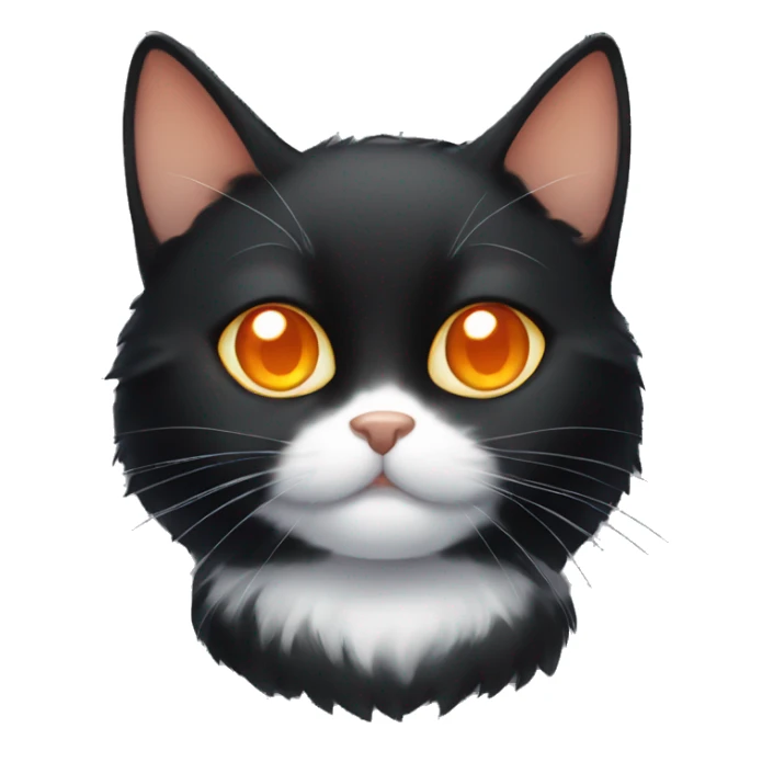  cute black cat with orange eyes sticker