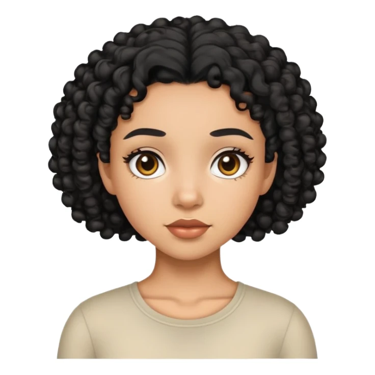 mixed-race girl with shaved curly black hair sticker