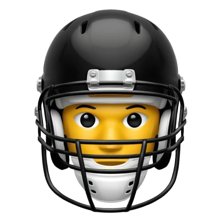 College football player helmet in black color sticker