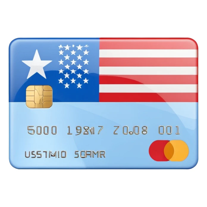 credit card with us flag sticker