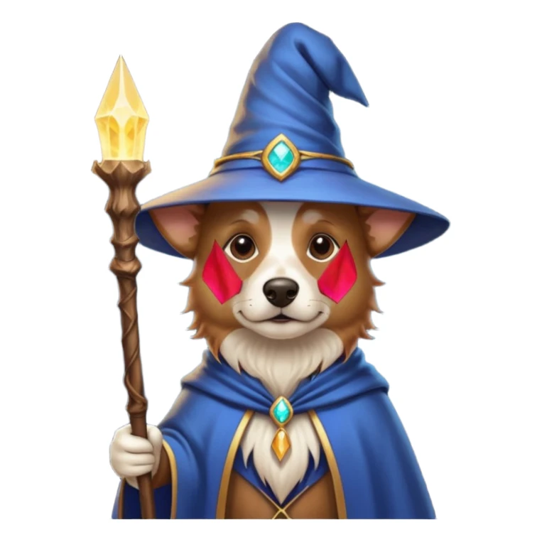 Dog wizard sticker