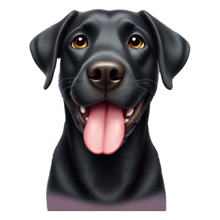 Black Labrador dog with his tongue out sticker