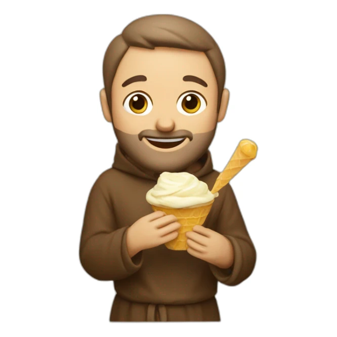 Francis of Assisi eating gelato sticker