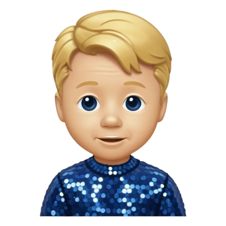 Mickey Rooney with golden blonde hair, dark blue sequin outfit sticker