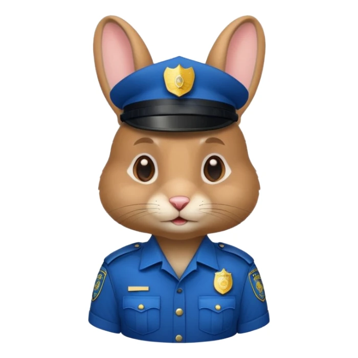 rabbit in police uniform sticker