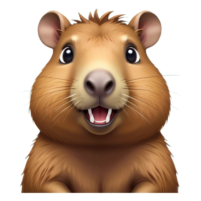 Cinematic Comical Capybara Portrait Emoji, Head tilted dramatically with an exaggeratedly shocked expression, featuring a robust, rotund build with wide, comically expressive eyes full of humorous disbelief, Simplified yet hilariously expressive features, highly detailed, glowing with a slightly sassy natural glow, high shine, dramatic yet playful, stylized with an air of quirky charm, soft glowing outline, capturing the essence of a meme-worthy capybara that looks ready to side-eye its way into viral fame! sticker